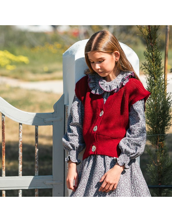 Chaleco Punto Burdeos Niña/Teen