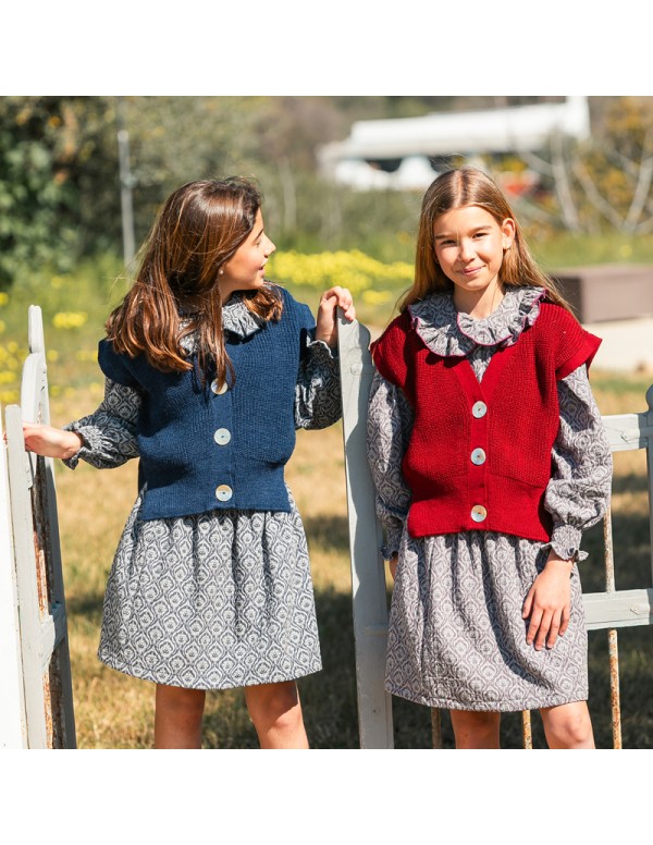 Chaleco Punto Burdeos Niña/Teen