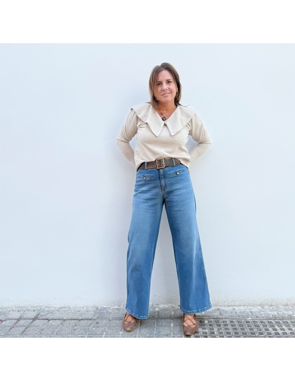 Vaquero Culotte Azul Chica/Woman