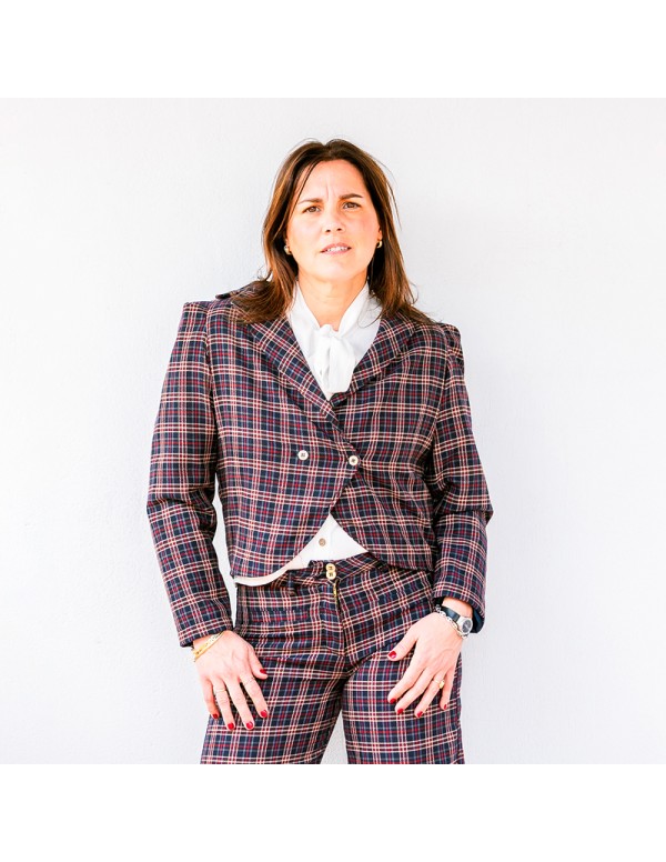 Blazer Cruzada Tartán Azul Chica/Woman