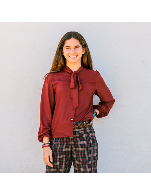 Blusa Lazo Viscosa Burdeos Niña/Teen