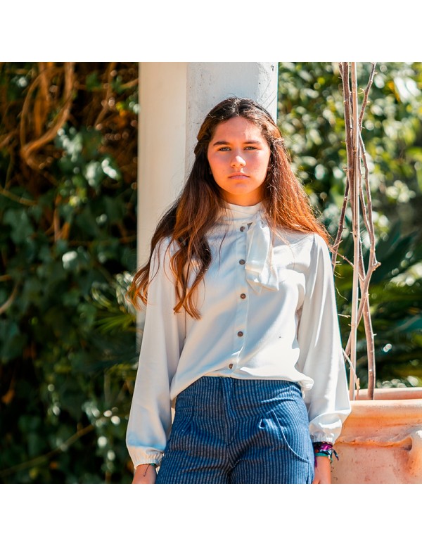 Blusa Lazo Viscosa Blanca Chica/Woman 2
