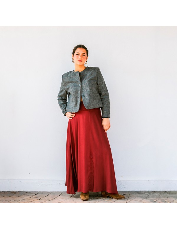 Falda Evasé Burdeos Chica/Woman