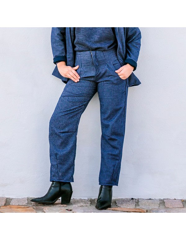 Pantalón Raya Diplomática Azul Chica/Woman