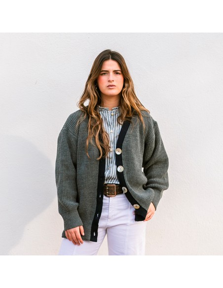 Chaqueta Gris/Azul Chica/Woman