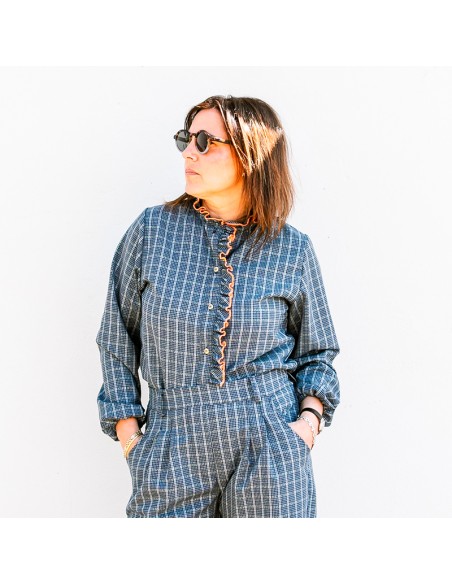 Blusa Fluor Azul/Naranaja Chica/Woman