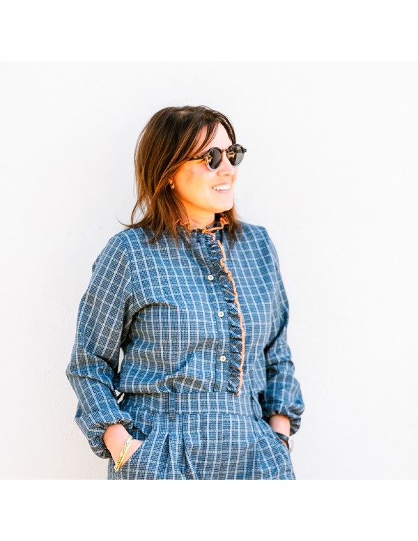 Blusa Fluor Azul/Naranaja Chica/Woman