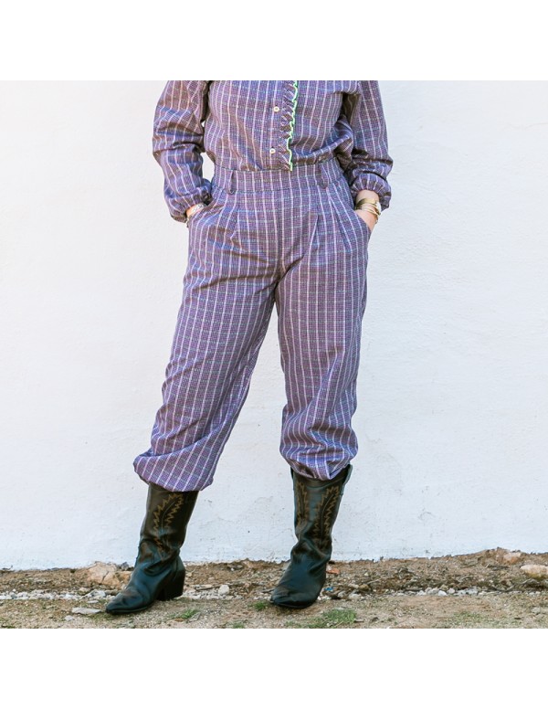 Pantalón Pinzas Morado Chica/Woman
