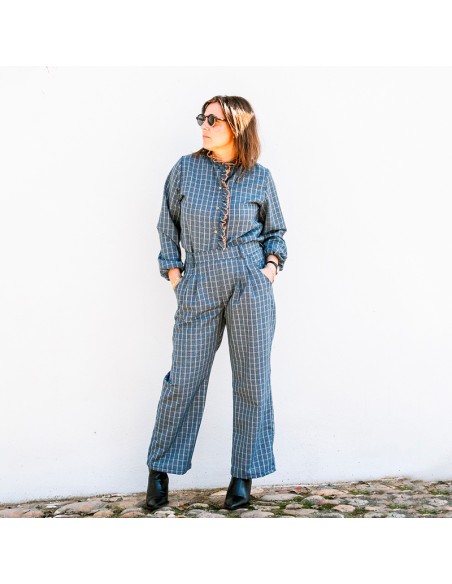 Pantalón Pinzas Azul Chica/Woman