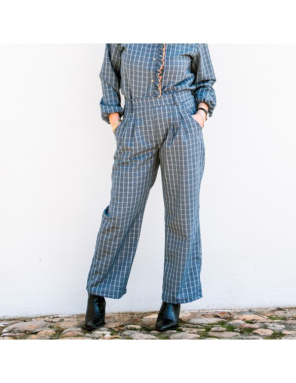 Pantalón Pinzas Azul Chica/Woman 2