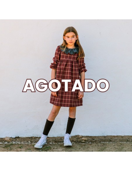 VESTIDO TARTÁN BURDEOS NIÑA/TEEN