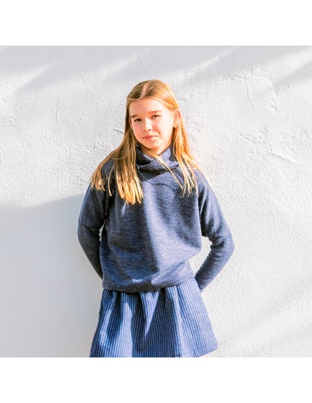 Jersey cuello vuelto azul niña/teen