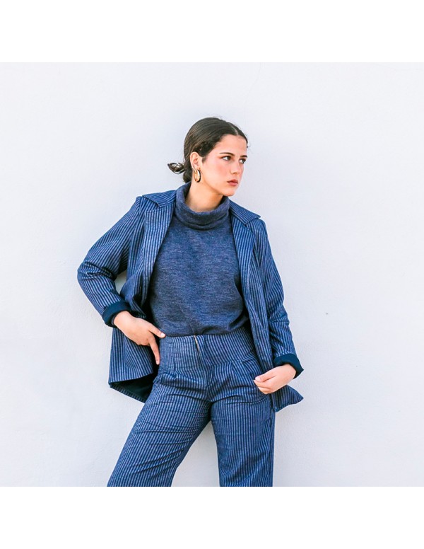 Jersey Cuello Vuelto Azul Chica/Woman 2