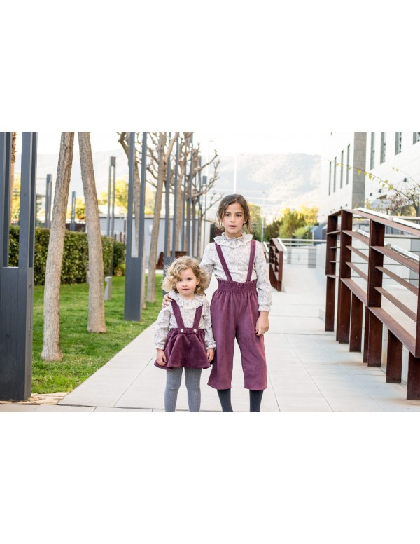 pantalon mini  pana rasada burdeos