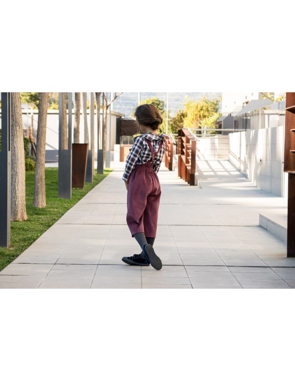 pantalon mini  pana rasada burdeos