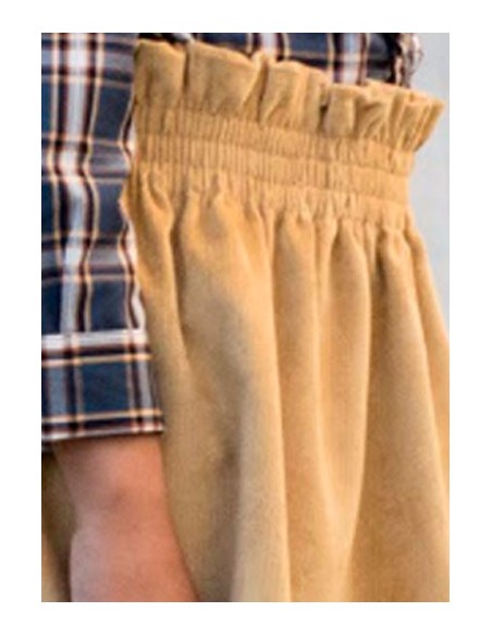 polera niña cuadros mostazas