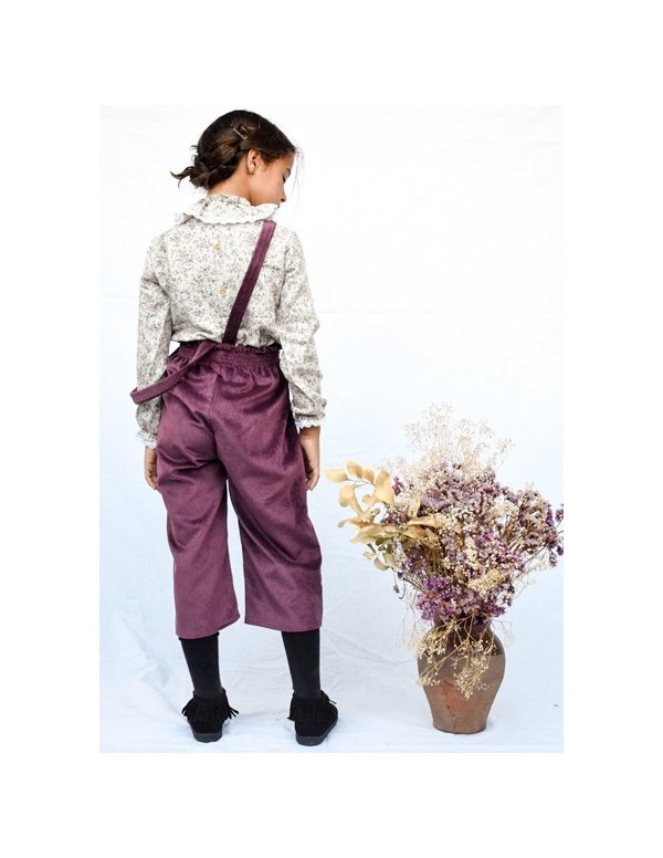 pantalon mini  pana rasada burdeos