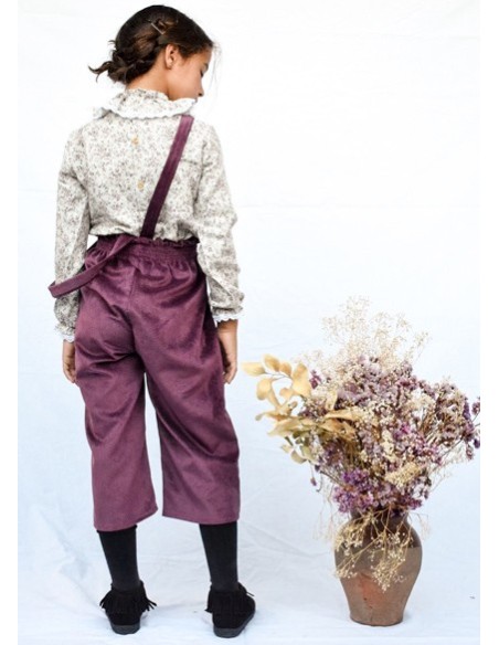 pantalon mini  pana rasada burdeos