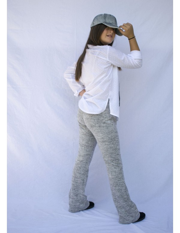 pantalon campana punto gris