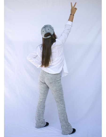 pantalon campana punto gris