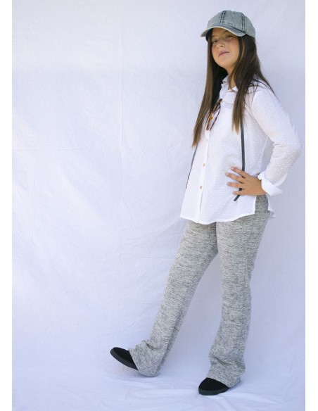 pantalon campana punto gris