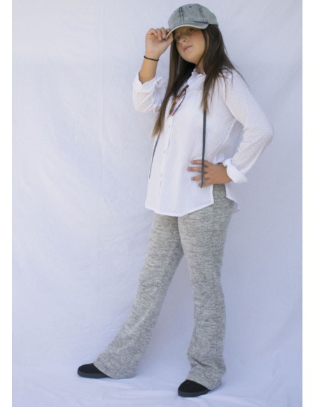 pantalon campana punto gris