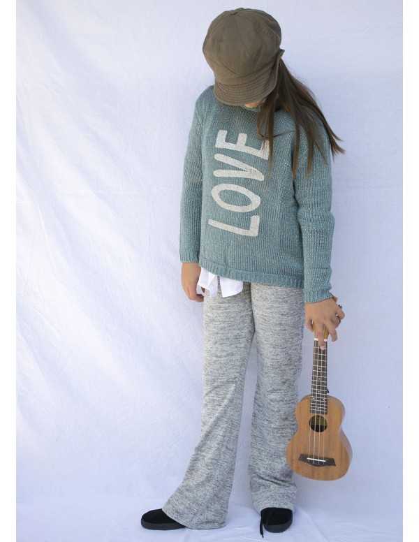 pantalon campana punto gris