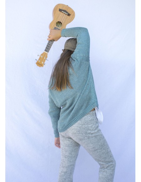 pantalon campana punto gris