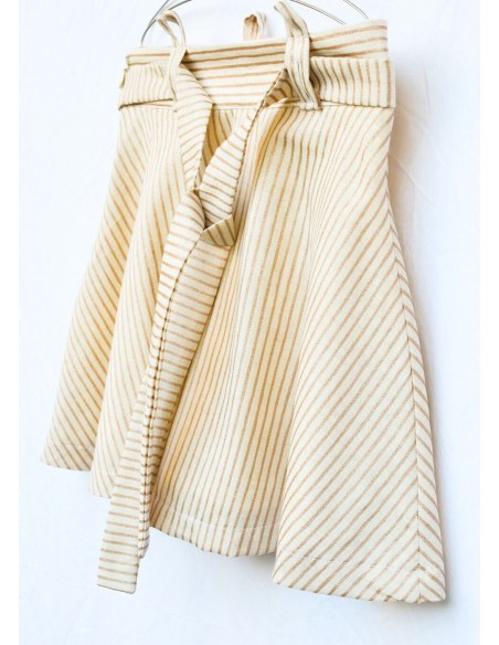 Falda tirantes purpurina arena