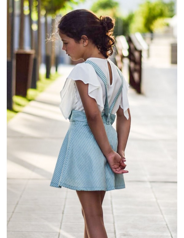 Falda tirantes purpurina verde 2