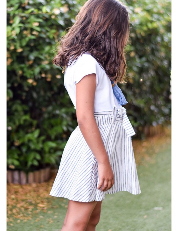 Falda tirantes rayas azules despintadas 2