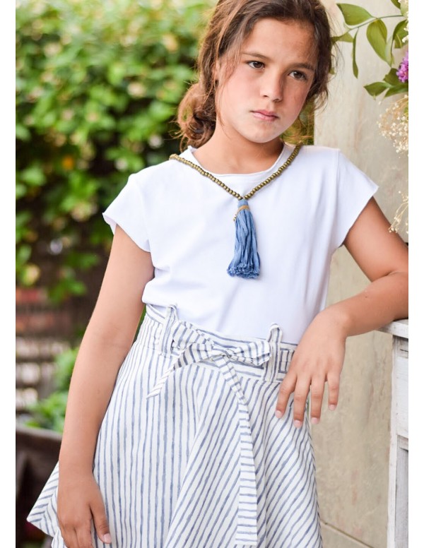 Falda tirantes rayas azules despintadas