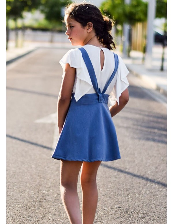 Falda media capa tirantes tencel