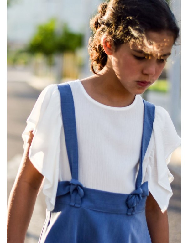 Falda media capa tirantes tencel