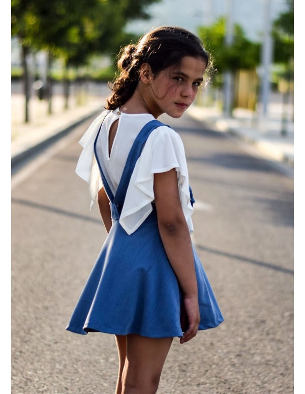 Falda media capa tirantes tencel