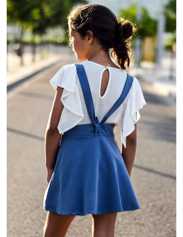 Falda media capa tirantes tencel