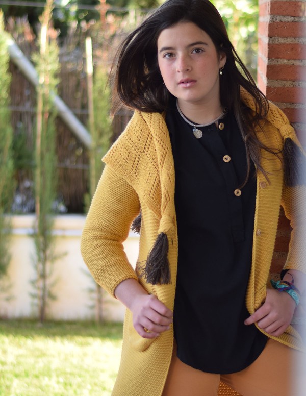 Pantalón Midi Punto Mostaza