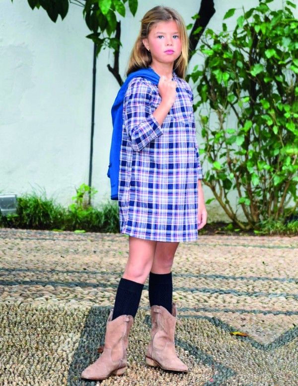 Vestido tartan azul