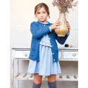 Vestido country flores azul