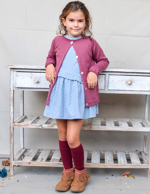 Vestido country flores azul