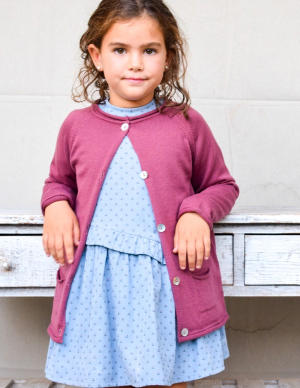 Vestido country flores azul