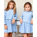 Vestido country flores azul