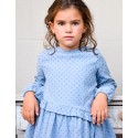 Vestido country flores azul