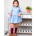Vestido country flores azul