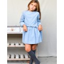 Vestido country flores azul