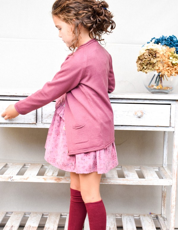 Vestido country flores rosa