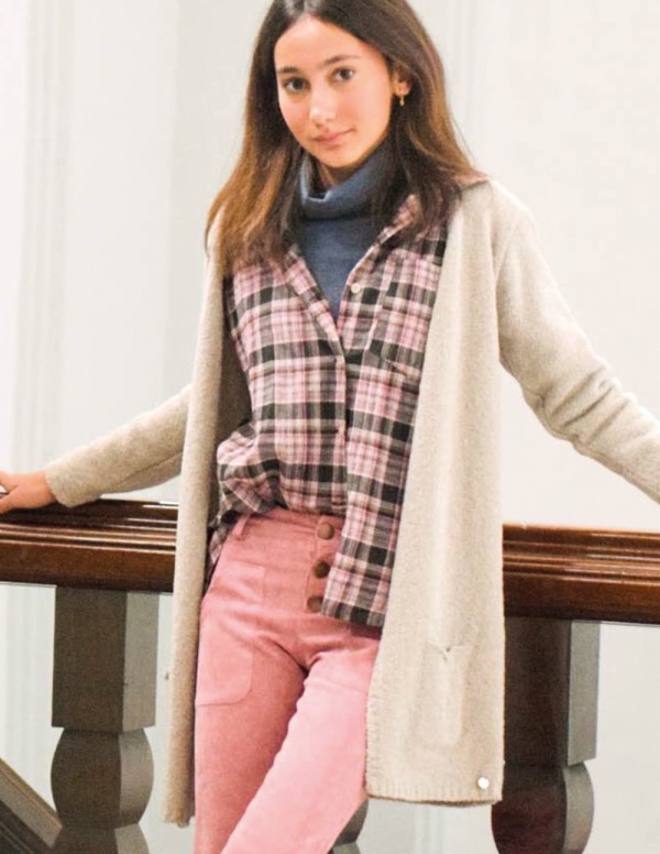 Pantalón campana pana rosa