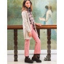 Pantalón campana pana rosa