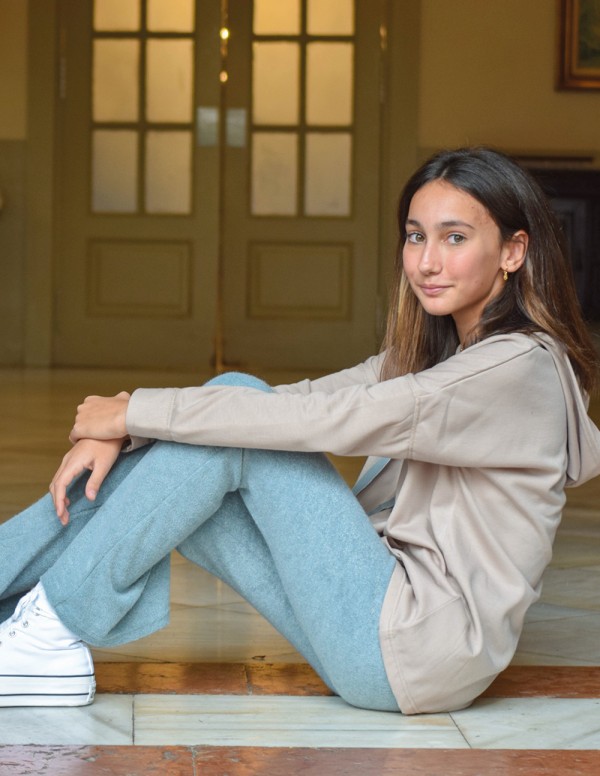 Pantalón campana liso azul