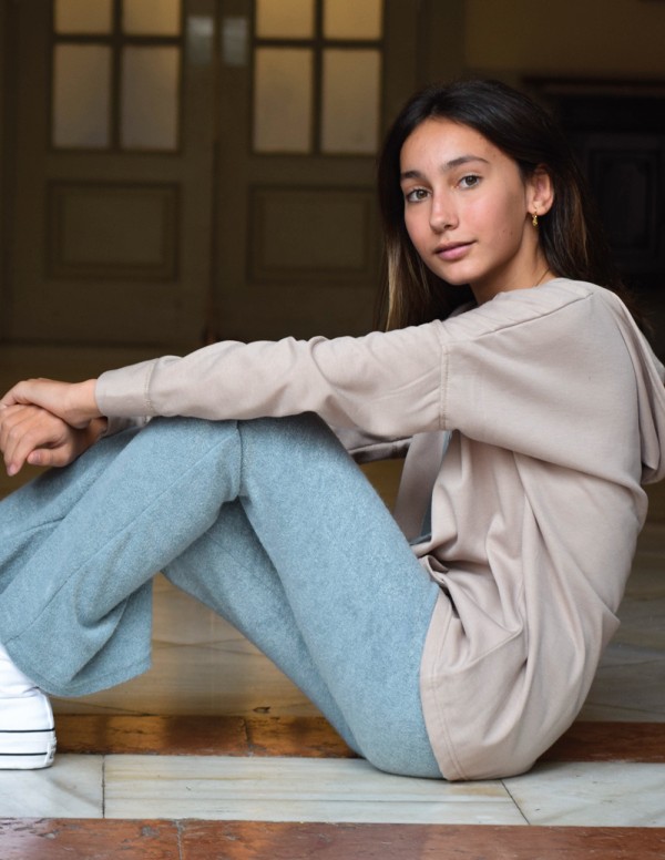 Pantalón campana liso azul